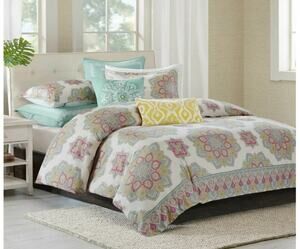 Echo Design Indira Red Cotton Coverlet Duvet Queen